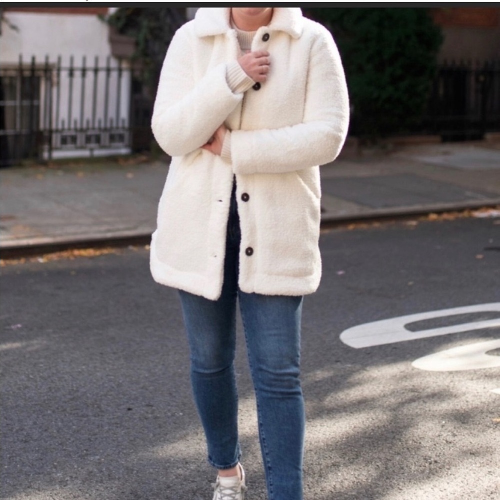 Lands End NWOT Teddy Sherpa Coat Size Medium